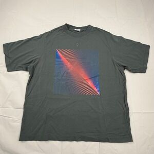 Marcelo Burlon County of Milan Grey Graphic T-Shirt CMAA054R20JER005 Mens Small